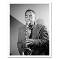 thumbnail image 1 of Vintage Black and White Photograph Portrait Saxophone Jazz Player Music Legend Bird Charlie Parker Art Print Framed Poster Wall Decor 12x16 inch, 1 of 4