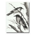 thumbnail image 1 of Vintage Black and White Sleeping Crows 8 in x 12 in Painting Canvas Art Print, by Designart, 1 of 4