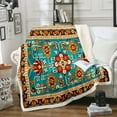 thumbnail image 1 of Vintage Blanket Floral Throw Blanket for Bed, Persian Medallion Fleece Blanket 40x50 Size, Bohemian Paisley Sherpa Blanket Tribal Mandala Fuzzy Blanket Microfiber Soft, 1 of 6