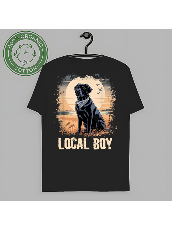 Vintage Bleached Local Boy Funny Dog Meme Black Lab Hunting Dog Graphic Shirt Hoodie Sweater-TH65333