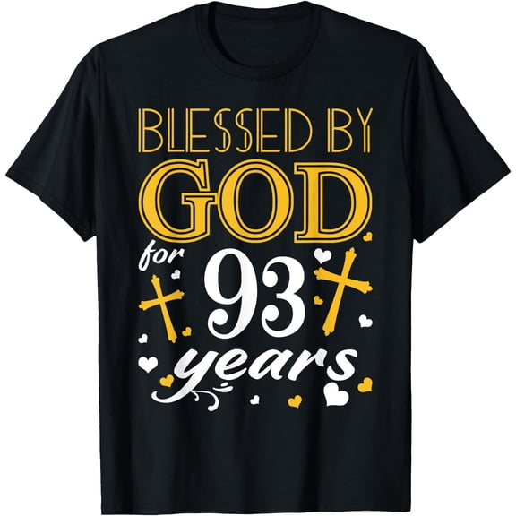Vintage Blessed By God For 93 Years Happy 93rd Birthday T-Shirt