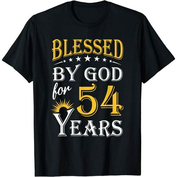 Vintage Blessed by God for 54 years Happy 54th Birthday T-Shirt