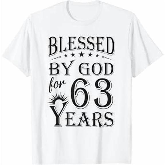 Vintage Blessed by God for 63 years Happy 63rd Birthday T-Shirt