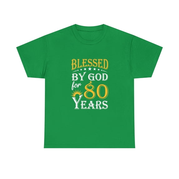 Vintage Blessed by God for 80 years Happy 80th Birthday Tshirt
