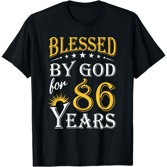Vintage Blessed by God for 86 years Happy 86th Birthday T-Shirt