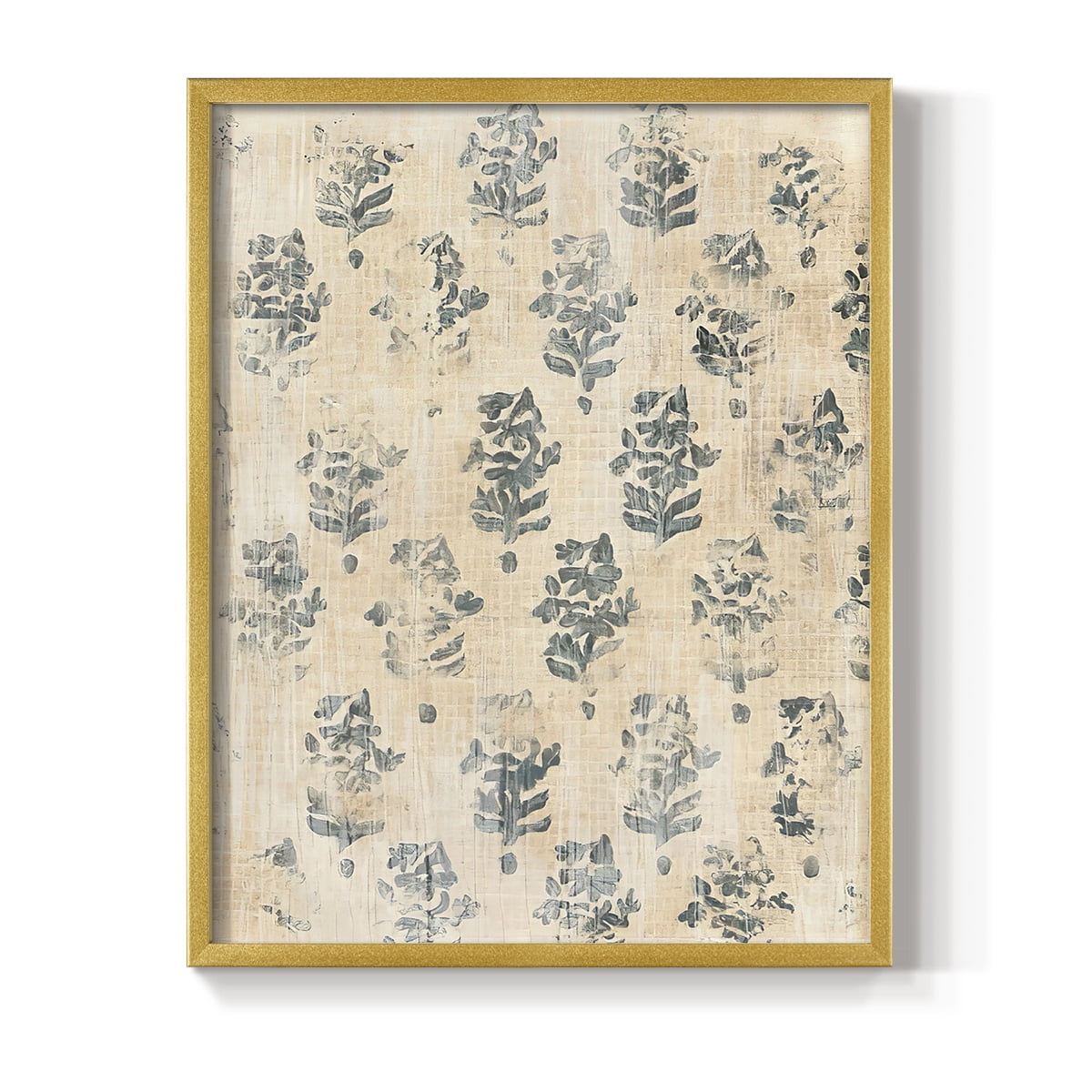 Vintage Blockprint I in Paper Solid Wood 11 x 14 Framed Print