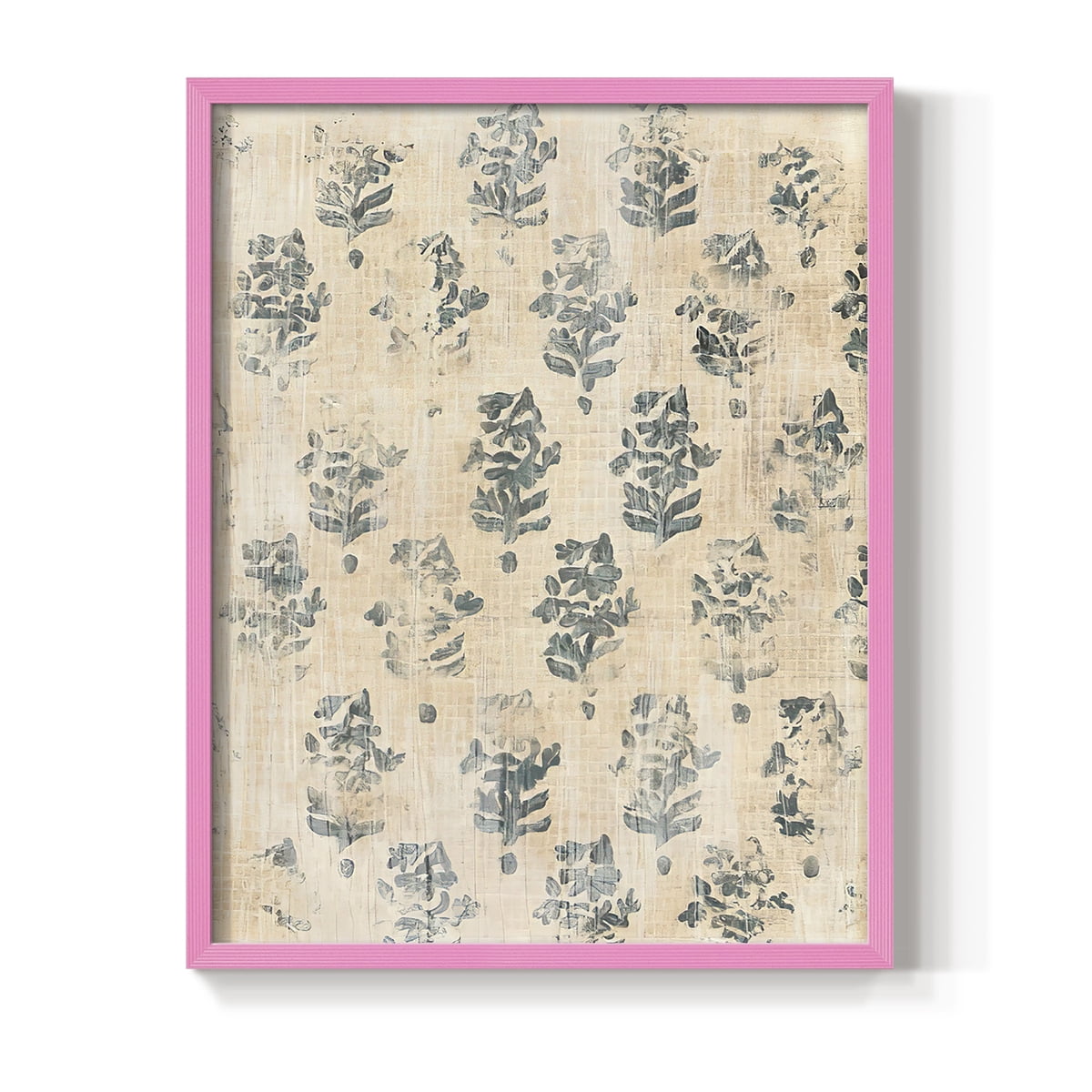 Vintage Blockprint I in Paper Solid Wood 11 x 14 Framed Print