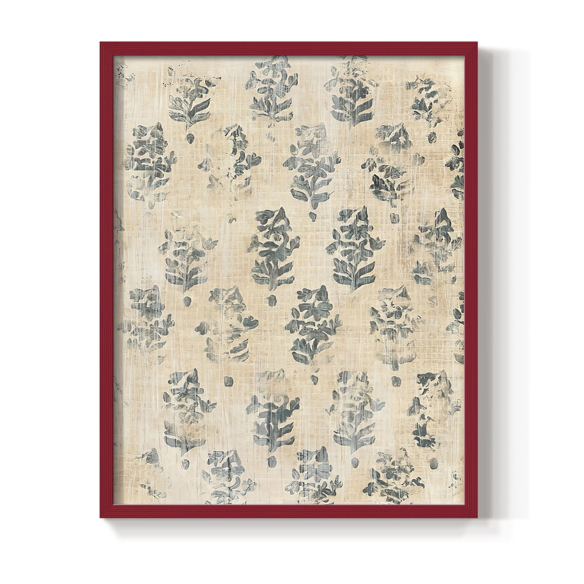 Vintage Blockprint I in Paper Solid Wood 11 x 14 Framed Print