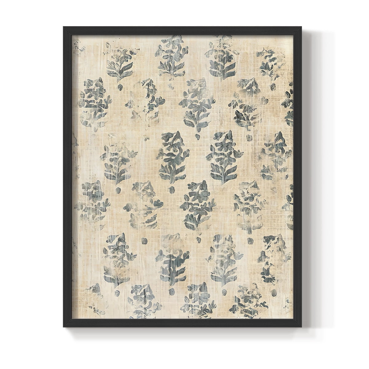 Vintage Blockprint I in Paper Solid Wood 22 x 28 Framed Print