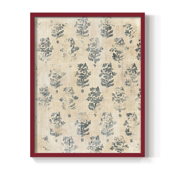 Vintage Blockprint I in Paper Solid Wood 8 x 10 Framed Print