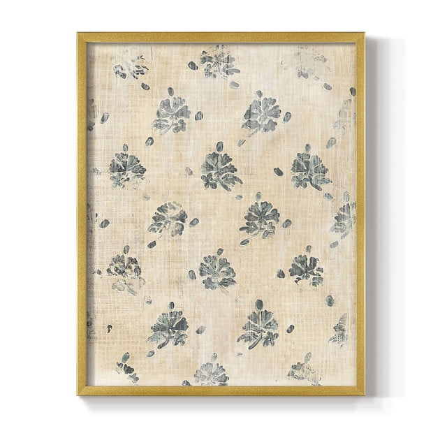Vintage Blockprint II in Paper Solid Wood 11 x 14 Framed Print
