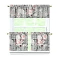 thumbnail image 1 of Vintage Blooming Curtains 24 Inch - 3 Panel Rustic Farmhouse Set with Wildflowers, Boho Chic Kitchen Window Drapes, 1 of 6