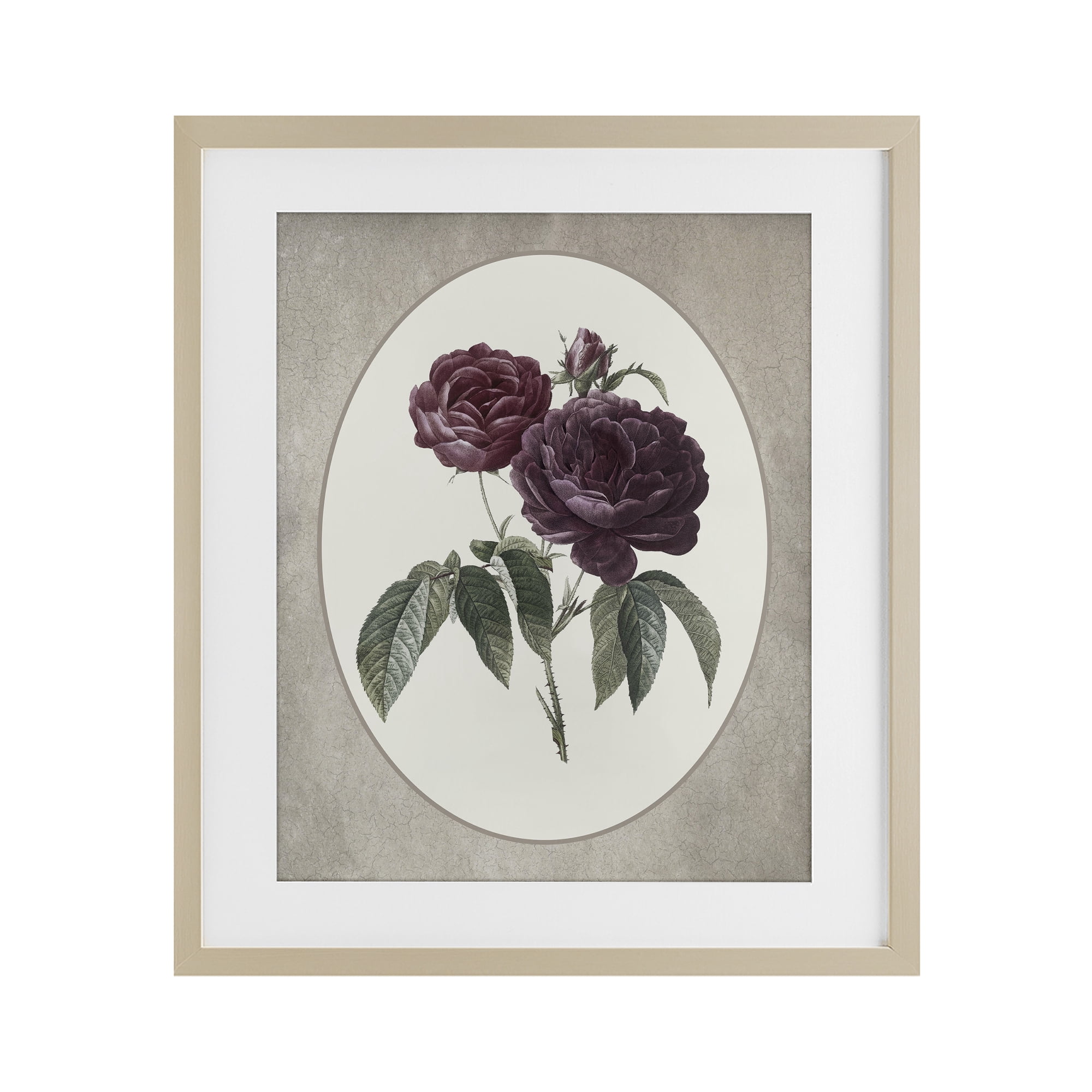 Vintage Blooms within Oval Birch Framed Print Under Glass, design by Lettered and Lined