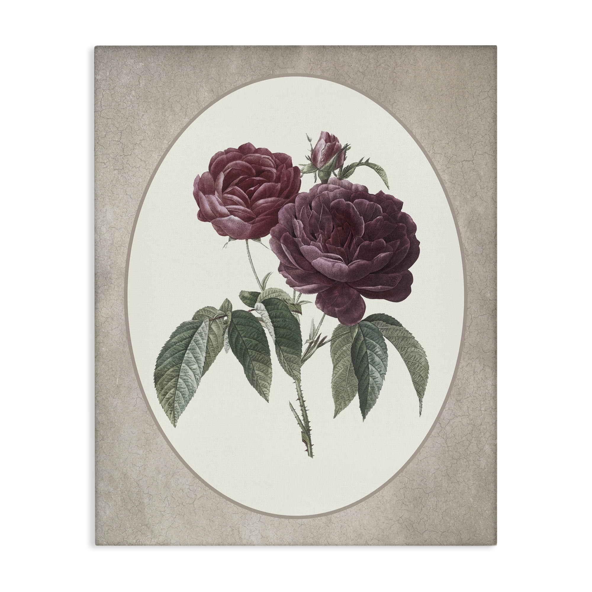 Vintage Blooms within Oval Canvas Wall Art, design by Lettered and Lined