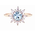 thumbnail image 1 of Vintage Blue Aquamarine Sapphire Engagement Ring 925 Silver Dainty March Birthstone Ring Aquamarine Diamond Ring Women Wedding Promise Ring., 1 of 2