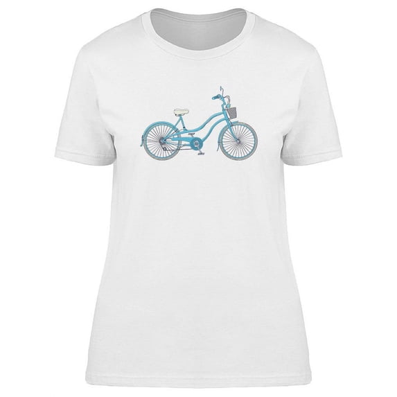 Vintage Blue Bicycle Design T-Shirt Women -Image by Shutterstock, Female 3X-Large