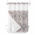 thumbnail image 1 of Vintage Blue Boho No Hook Shower Curtain Waterproof,Bathroom Curtains with Snap in Liners and See Through Top Window,Mexican Flowers Southwestern Ethnic Hotel Style Bathtub Curtains Shower 48"Wx72"L, 1 of 8