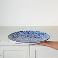 thumbnail image 1 of Vintage Blue Ceramic Dinner Plates Set - 10.5 Inch Large Porcelain Dishwasher Safe Oven Microwave Plate - Set of 6, 1 of 8