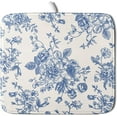 thumbnail image 1 of Vintage Blue Floral Dish Drying Mat for Kitchen Counter 18x24 Inch Chinoiserie Flowers Absorbent Reversible Microfiber Dish Pad Dish Drainer Rack Mats Countertops Protector Mat, 1 of 1
