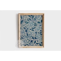 Vintage Blue Floral Pattern For Navy Wall Decor Gallery Wall Art By Famous Artist S, Aesthetic Wall Art Home Decor #233, Unframed Poster Size 8x12