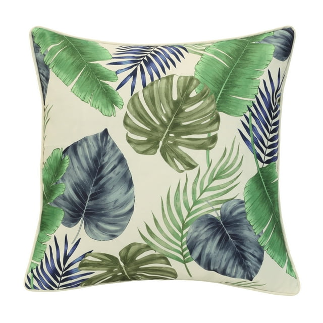 Vintage Blue Outdoor Decorative Printed Pillow 18 x 18 in Blue Green