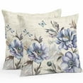 thumbnail image 1 of Vintage Blue Outdoor Waterproof Pillow Covers 26x26 Pack of 2 Flower Farmhouse Botanical Letter Background Decorative Outdoor Pillow Covers Square Cushion Cases for Patio Furniture Pergola Couch, 1 of 4