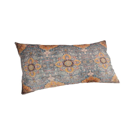 Vintage Blue Pillow Covers King Size, Ethnic Middle Century Geometric Abstract Soft Bed Throw Pillowcases Breathable Cooling Long Lumbar Body Pillow Sham Cover for Bed Sofa 20''x40''