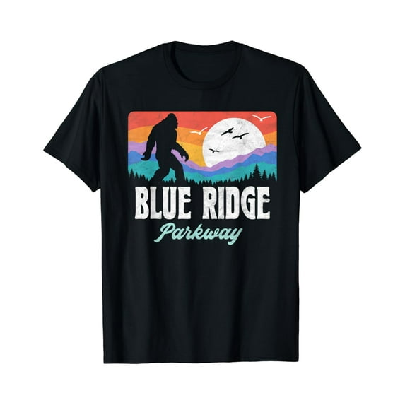 Vintage Blue Ridge Parkway Bigfoot Mountains Graphic T-Shirt