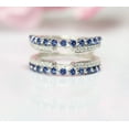 thumbnail image 1 of Vintage Blue Sapphire & White Diamond Ring Enhancer in 925 Sterling Silver - Engagement Wrap ring guard - Gift For Her, 1 of 2