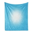 thumbnail image 1 of Vintage Blue Soft Flannel Fleece Throw Blanket, Retro Style Comic Inspired Pop Art and Sunny Haze Vanishing Dots, Cozy Plush for Indoor and Outdoor Use, 70" x 90", Pale Blue and White, by Ambesonne, 1 of 5