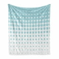 thumbnail image 1 of Vintage Blue Soft Flannel Fleece Throw Blanket, Vertical Geometric Dots Pattern Decreasingly Flowing down in Order, Cozy Plush for Indoor and Outdoor Use, 60" x 80", Pale Blue and White, by Ambesonne, 1 of 6
