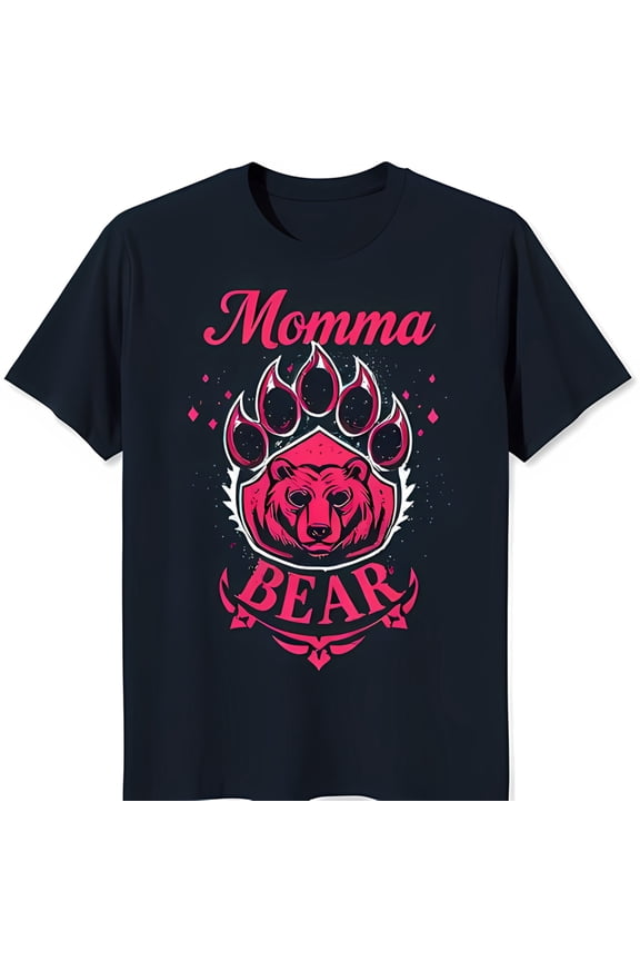 Vintage Blue T-Shirt with Pink Print & 'Momma' Design