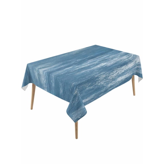 Vintage Blue Table Cloth, Waterproof Tablecloth for Rectangle Tables, Modern Abstract Art Ombre Reusable Washable Fabric Table Cover for Restaurant Kitchen Dining Tables 54"x108"