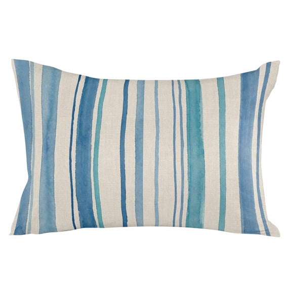 Vintage Blue Teal Striped Throw Pillow Cover 20 x 26 Inch Decorative Pillow Cover Farmhouse Stripes Retro Art Lumbar Pillowcase Seasonal Rectangle Cushion Case for Couch Sofa Bed Living Room