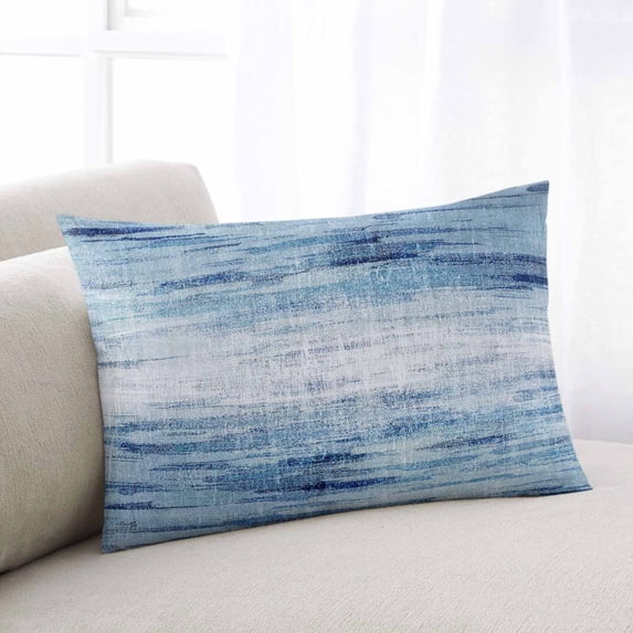 Vintage Blue Throw Pillow Covers, Retro Blue Ombre Modern Abstract Art Soft Breathable Pillow Cases with Invisible Zipper for Sleeping, Toddler Pillowcases for Couch Bed Sofa Chair 12x20 Inches