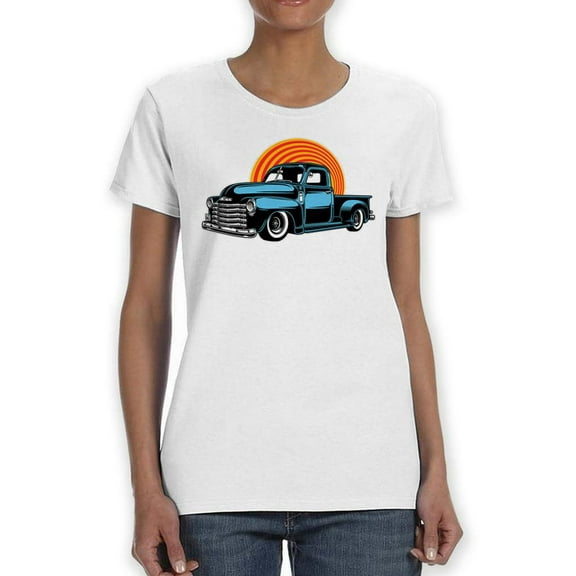 Vintage Blue Truck T-Shirt Women -SPIdeals Designs, Female Large