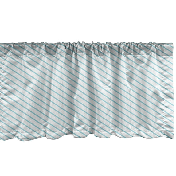 Ambesonne Vintage Blue Valance Pack of 2, Synchronous Blue Line, 54"X18", Pale Blue White