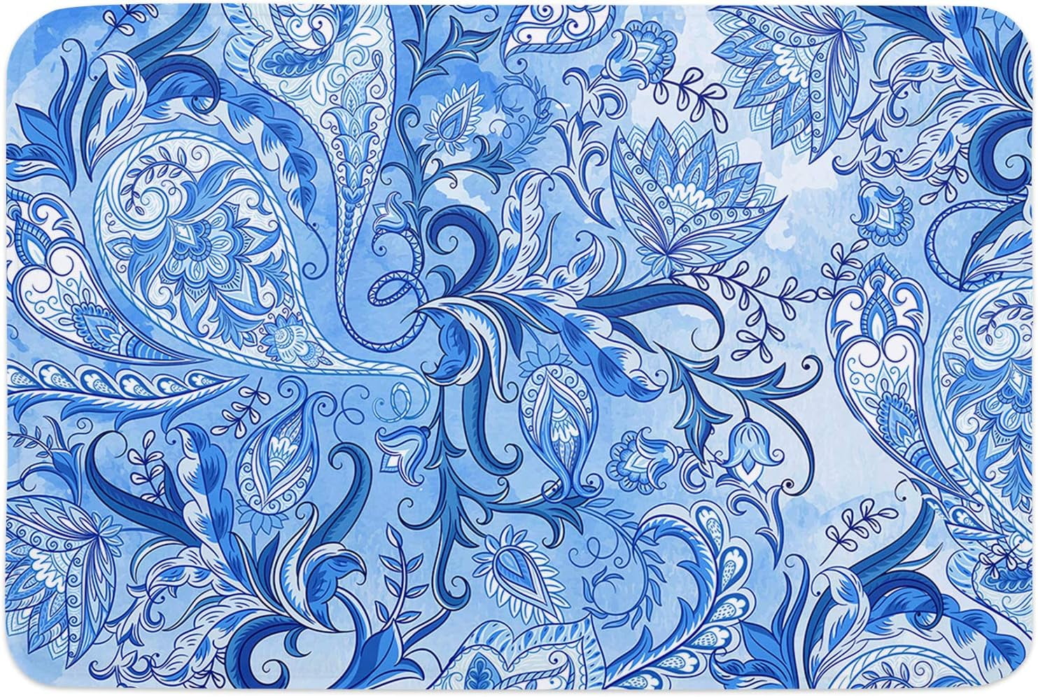 Vintage Blue and White Porcelain Chinese china Indoor Doormat NonSlip