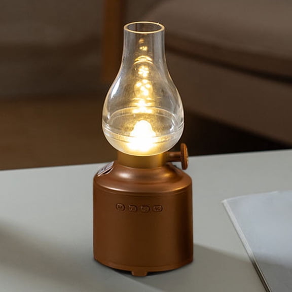Vintage Bluetooth Speaker Night Light with Stepless Dimming, Sleep Sounds, Portable Wireless, SD/AUX Input, Retro Ambient Lamp for Home Bedroom