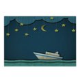 thumbnail image 1 of Vintage Boat Cutting Board, Moon and Stars in the Sky Little Boat at Night on Waves, Decorative Tempered Glass Cutting and Serving Board, Small Size, Night Blue Yellow Teal, by Ambesonne, 1 of 1