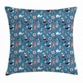 thumbnail image 1 of Vintage Boat Throw Pillow Cushion Cover, Doodle Nautical Pattern with Yacht Anchor Dolphin Lighthouse, Decorative Square Accent Pillow Case, 24 X 24 Inches, Vermilion Seal Brown Blue, by Ambesonne, 1 of 2