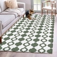thumbnail image 1 of Vintage Bohemia Area Rugs 4'x6', Washable Small Throw Rugs for Office Bathroom, Minimalist Abstract Geometric Art Green Indoor Outdoor Rug Non-Slip Low Pile Carpet Runner Reversible Floor Mats, 1 of 8