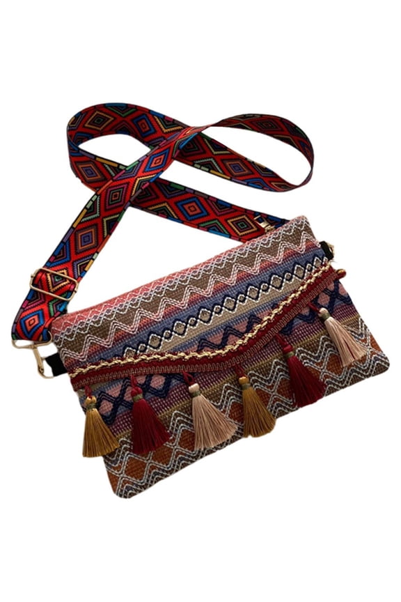 Vintage Bohemian Fringe Shoulder Bag Women Tassel Boho Gypsy Fringed Women's Handbags Open Bag Purses And Handbags