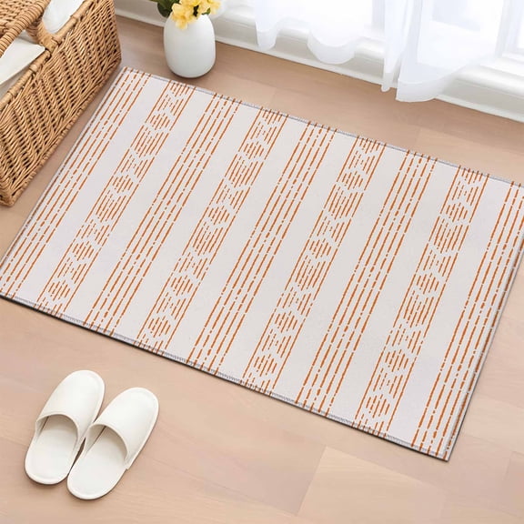 Vintage Bohemian Washable Small Entryway Area Rugs 2'x3', Farmhouse Tribe Art Low Pile Throw Rug Non-Slip Sturdy Edge Binding Carpet for Front Door Floor Room Entry
