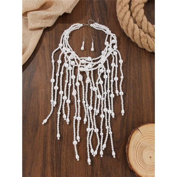 Vintage Boho Aluminum Wire Butterfly Pendant Necklace Earrings Set Wedding Bridal Accessories Valentine's Day Gift Fashion Party Jewelry