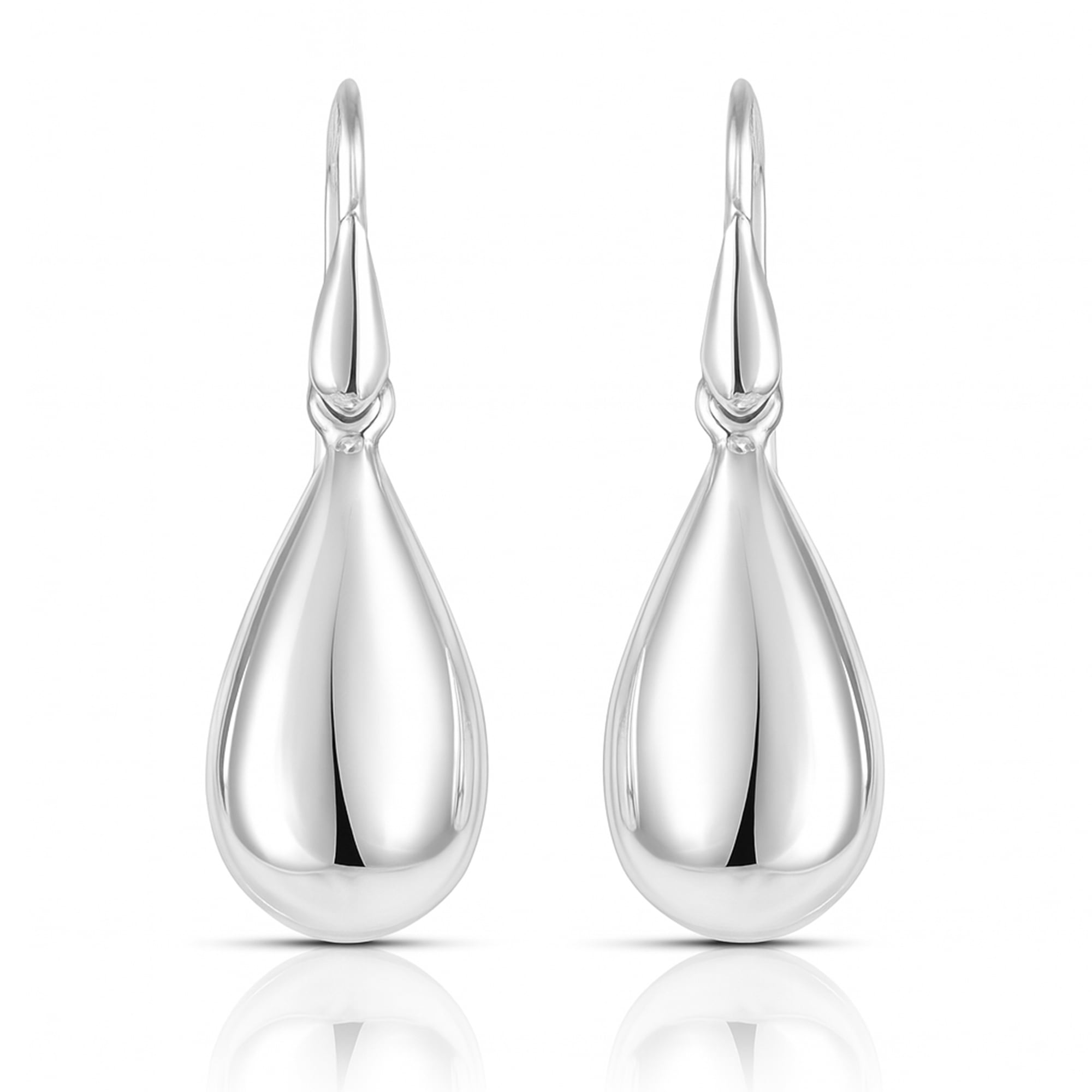 Vintage Boho Chic Teardrop .925 Sterling Silver Dangle Earrings