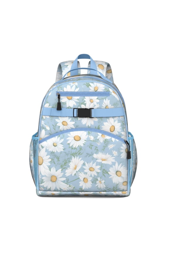 Vintage Boho Daisy Backpack for Student Spacious School Backpack with Padded Shoulder Straps and Chest Strap Water-resistant Durable Bookbag for Back to School