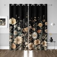 thumbnail image 1 of Vintage Boho Floral Blackout Curtains, Cute Retro Bohemian Flower Botanical Aesthetic Grommet Drapes, Unique Dark Wildflower Rustic Farmhouse Window Panels Darkening Curtain 42"W x 108"L (Pack of 2), 1 of 6
