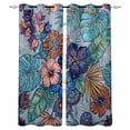thumbnail image 1 of Vintage Boho Floral Kitchen Curtains Colorful Vintage Flowers Abstract Art Cafe Short Curtains for Bathroom Blackout Window Curtain Small Window Treatment Drapes for Bedroom Living Room 42"x45"x2, 1 of 9
