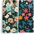 thumbnail image 1 of Vintage Boho Floral Kitchen Towels Set of 2, Dark Green Botanical Decorative Dish Tea Towels, Dark Cottagecore Wildflower Floral Hand Towels for Bathroom, Cottagecore Bathroom Decor, 16x24in, 1 of 7